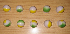 Lot of 10 Marble King Rainbow Patch Marbles Pink Lavender Base Glass "Pinksters"