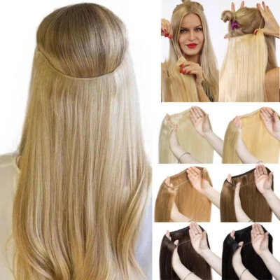 ELAILITE Hidden Invisible Clip Wire In One Piece 100% Real Remy Human Hair Extension Ring