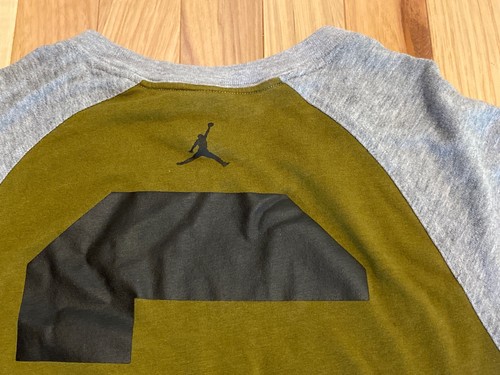 Womens Jordan 23 Shirt Cotton Poly Rayon 3/4 Sleeve Size Olive Black Gray Small - Picture 8 of 8