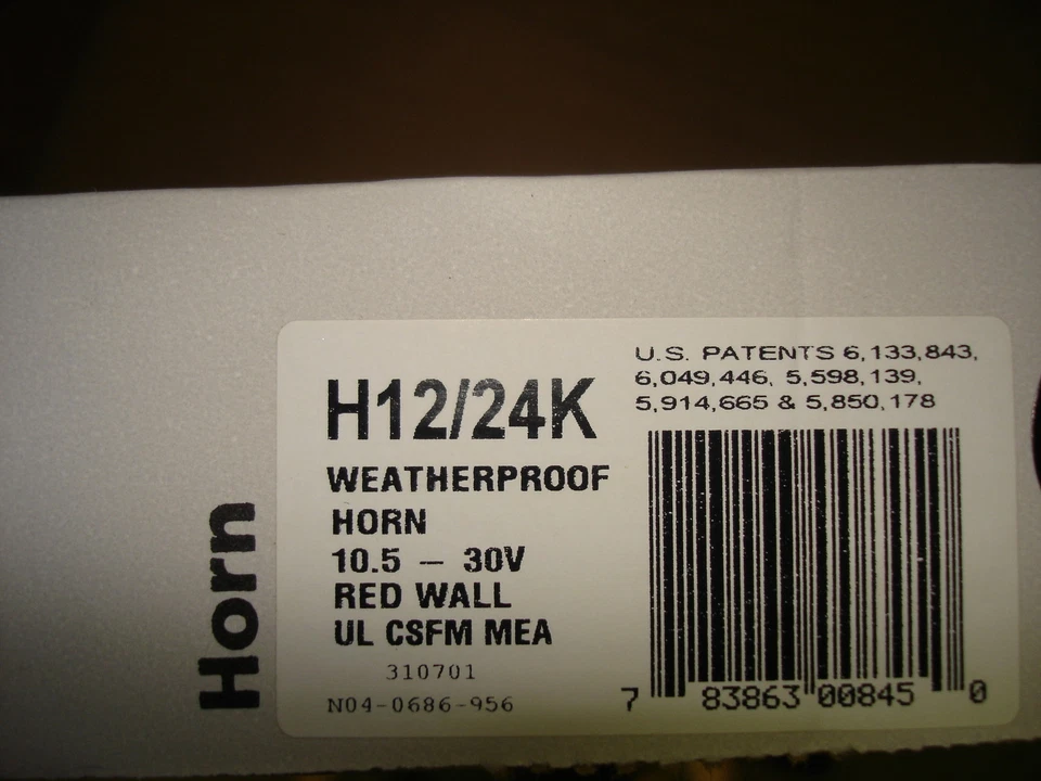 SYSTEM SENSOR H12/24 K "NEW"