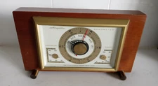 Vintage Airguide Desktop Weather Station Art Deco MCM Solid Walnut Brass Feet