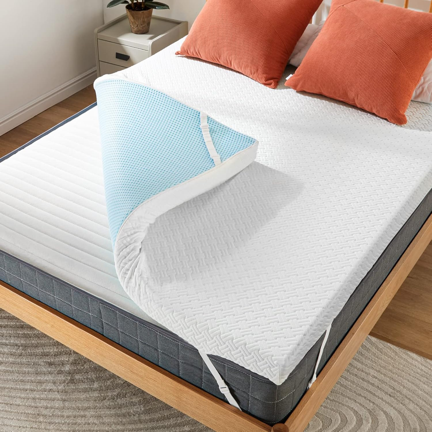 3 Inch Memory Foam Mattress Topper Twin XL, Cooling Gel Bed Topper for Pressure