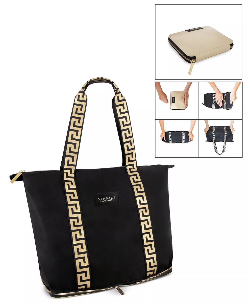 Versace Parfums For Woman Black Folding Bag With Dust Bag | eBay