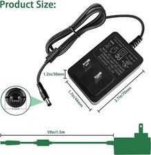 12V 3A AC Adapter Power Supply Charger for DC 5.5mm x 2.5mm / 2.1mm, 3ft Cable