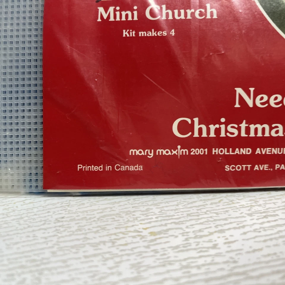 De colección Mary Maxim Mini Iglesia Adornos Punta Aguja # 27405 Kit Nuevo Sellado Foto 3 de 4