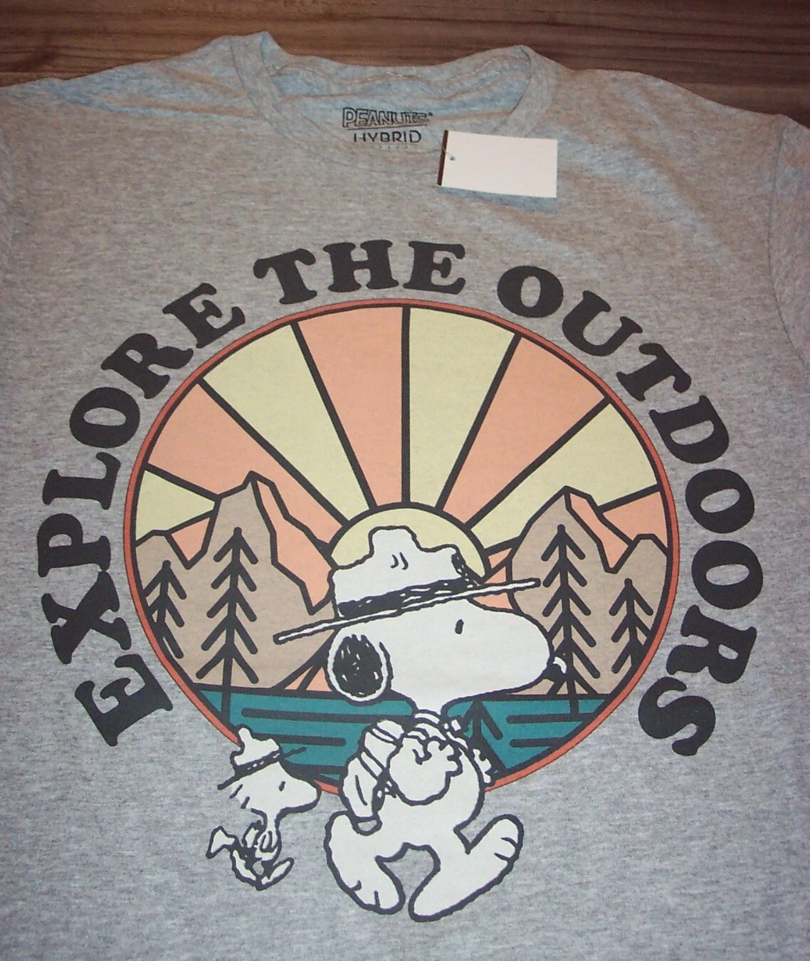 Peanuts SNOOPY & WOODSTOCK Explore The Outdoors Hiking T-Shirt 2XL XXL NEW