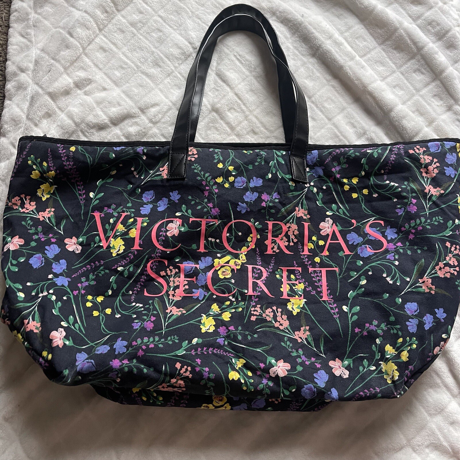 Victoria's Secret Weekender Tote Bag Floral Design