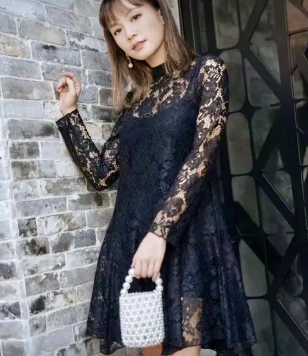 H&M HM Lace Stand-Up Collar DRESS CLASSIC STYLE Black POPULAR FASHION | eBay