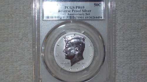 2018 KENNEDY HALF SILVER  REVERSE PROOF  PR69
