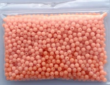 Pkg of 1000 each Orange Glow (luminous) 6mm Plastic Round Beads