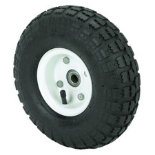 300 lbs 10 in. Pneumatic Tire Wheel with White Hub Wagons Hand Trucks and Yar...