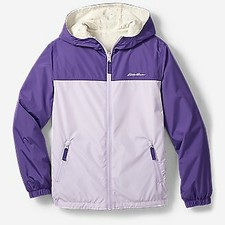NEW Eddie Bauer - Kids' Windy Ridge Reversible Hooded Jacket - Purple