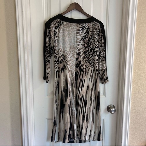 Chicos animal print side ruched dress women M - Picture 12 of 12