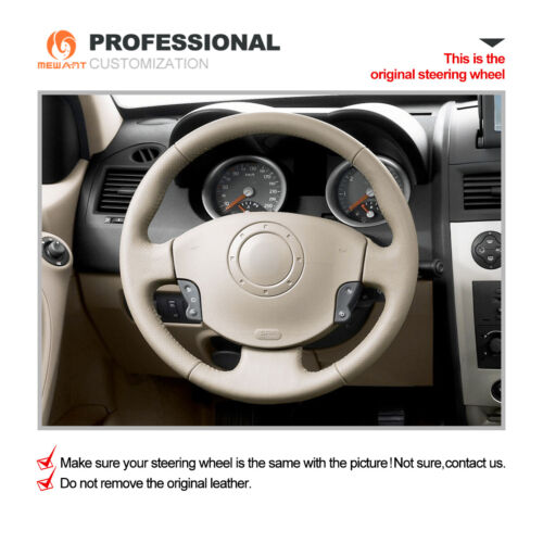 Beige Kunstleder Auto Lenkradabdeckung für Renault Megane Scenic Kangoo - Bild 2 von 10