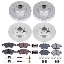CRK7497 Powerstop 4-Wheel Set Brake Disc and Pad Kits Front & Rear for MB SLC300