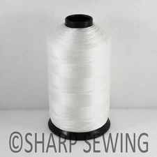 WHITE 8 OZ (1/2 LB; 2800 YARDS) CONE #69 BONDED NYLON THREAD SEW LEATHER CANVAS