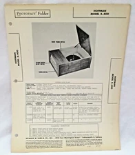 Vintage Howard W Sams Photofact Folder Hoffman Model B-400 Radio Parts Manual