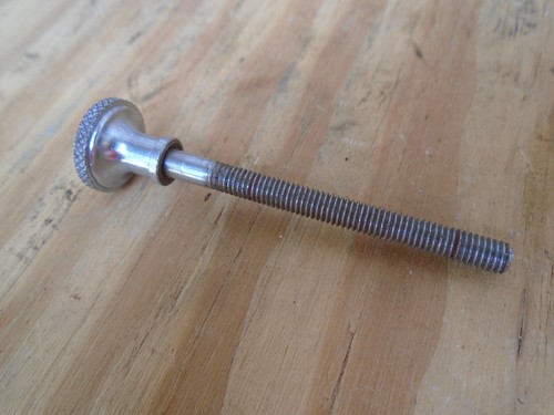 VINTAGE MUFFLER ADJUSTING SCREW 10-32 THREAD 5/8" DIAL KNOB-CHROME-VG!