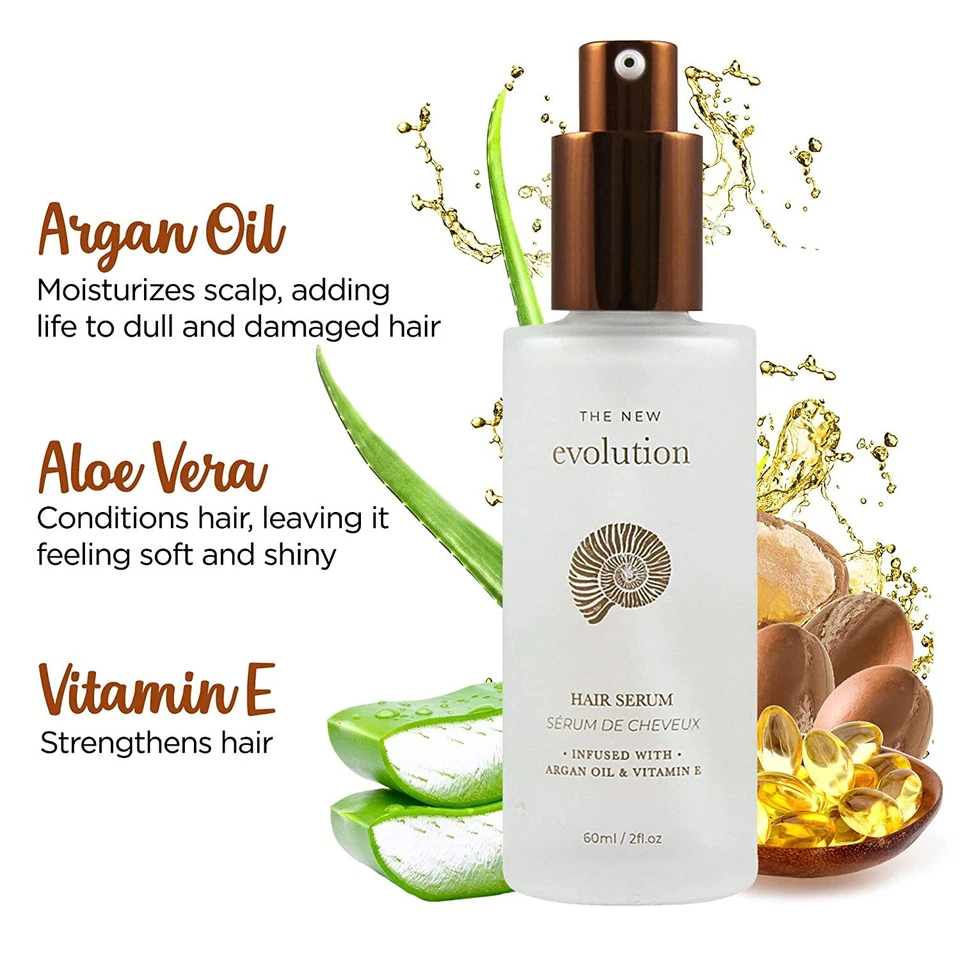 Evolution Natural Argan Oil & Vitamin E Hair Pumped Serum For Hair Growth 2 Pack - Image 2 of 4