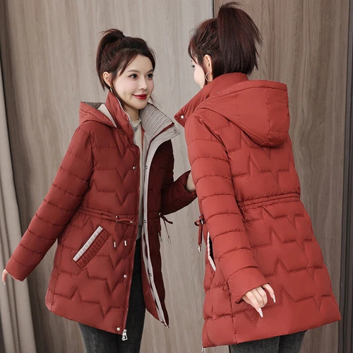 Women’s Winter Down Cotton Parka Quilted Coat Ladies Warm Hooded Padded Jackets - Bild 3 von 23