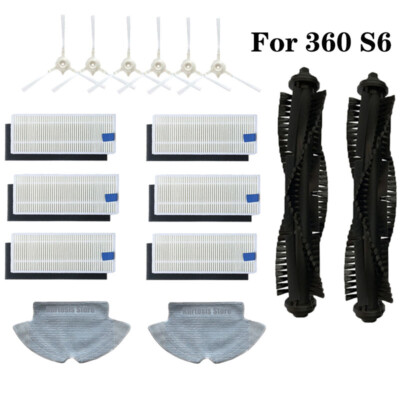 Babominimer Ersatzteile Set Für 360 S6 Saugroboter - Hauptbürste, Seitenbürsten, Filter, Wischtücher