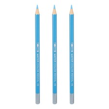 3Pcs Watercolor Pencils for Coloring Drawing Painting,Light Blue