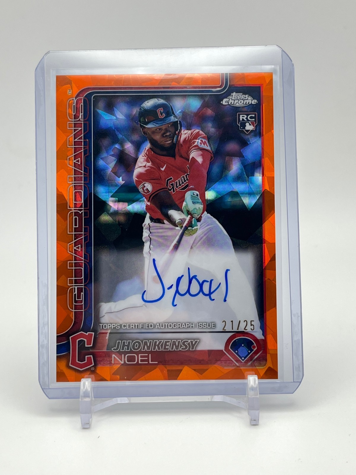 2025 Topps Chrome Sapphire Jhonkensy Noel Orange Auto /25 #RA-JN RC