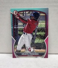 WELBYN FRANCISCA 2023 Bowman Draft AQUA PINK GRADIENT ~ Guardians #'d /199