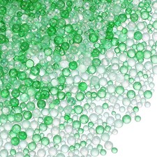 Glass Bubble Beads, 100g Tiny Iridescent Beads 1-3mm Mixed Green