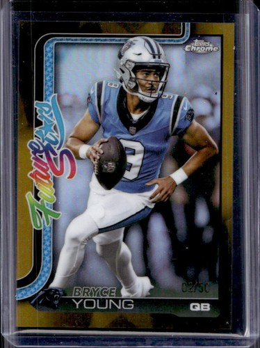 2025 Topps Chrome Bryce Young Future Stars Gold Refractor SP #/50 Panthers