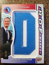 24-25 UD SP Game Used HOF Marks Patch HOFM-NL Nicklas Lidstrom 16/35