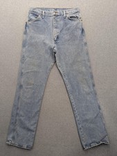 Wrangler 14MWZAW Jeans Womens 13x34 Blue Light Wash Straight Denim Zip Fly