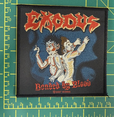 Exodus  Bonded By Blood Album Cover Woven Sew On Patch Officially Licensed