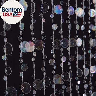 3Ftx6Ft Faux Crystal Iridescent Acrylic Bubbles Beaded Curtain Doorway Curtains
