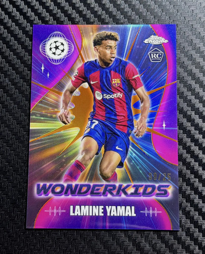 2023-24 Topps Chrome UEFA Lamine Yamal Wonderkids RC Rookie Orange /25 ST50