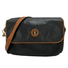 a.testoni Black Brown Leather Shoulder Bag