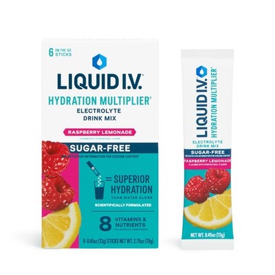 Liquid I.V. Sugar-Free Drink Mix Raspberry Lemonade, 6.0 ea
