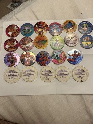 Vintage 1994 POGS Super Cylinder Pog Storage Container Green Tube & Milk Caps