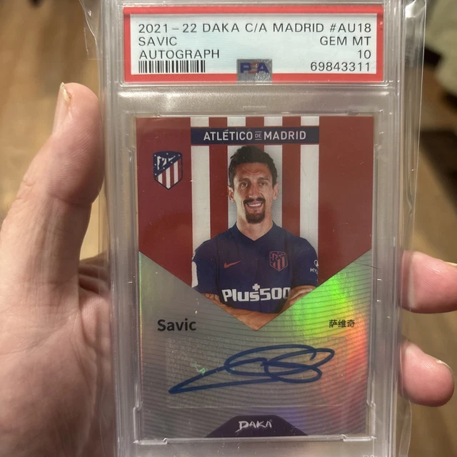 2021-2022 DAKA CLUB ATLETICO DE MADRID AUTOGRAPHS #AU18 SAVIC AUTOGRAPH PSA 10