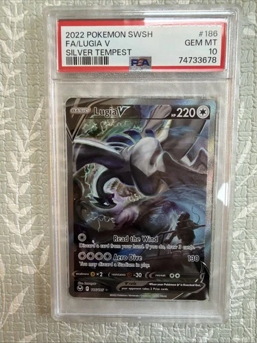 Pokemon Lugia v 2022 SWSH Silver Tempest #186/195 PSA 10