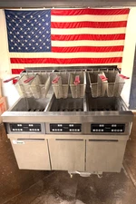 Frymaster 150 lb 3 Unit Natural Gas Floor Fryer System