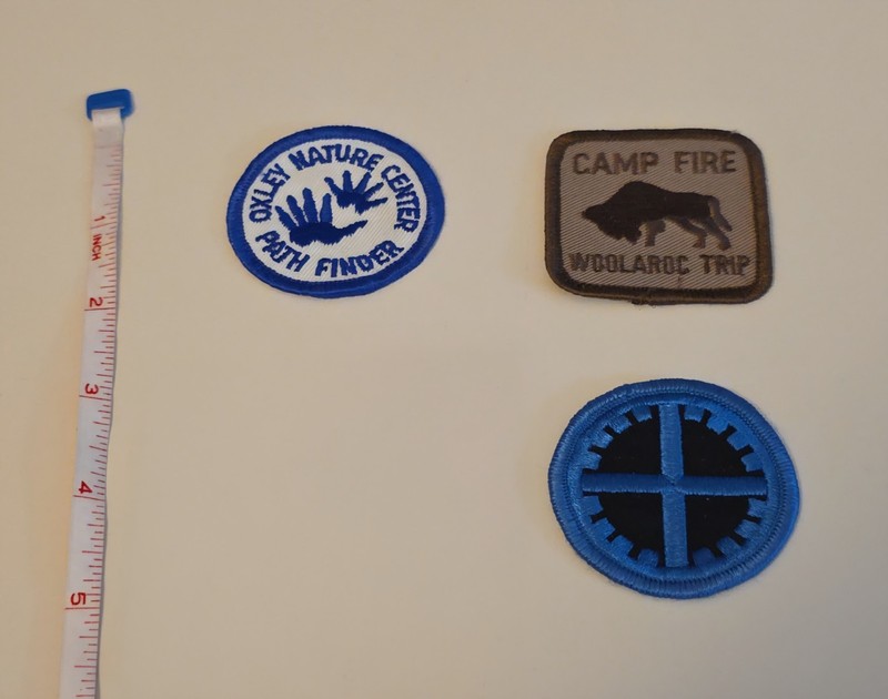 Lot of 3 Vintage Camp Fire Girls Embroidered Patches Emblems 1980s Oklahoma