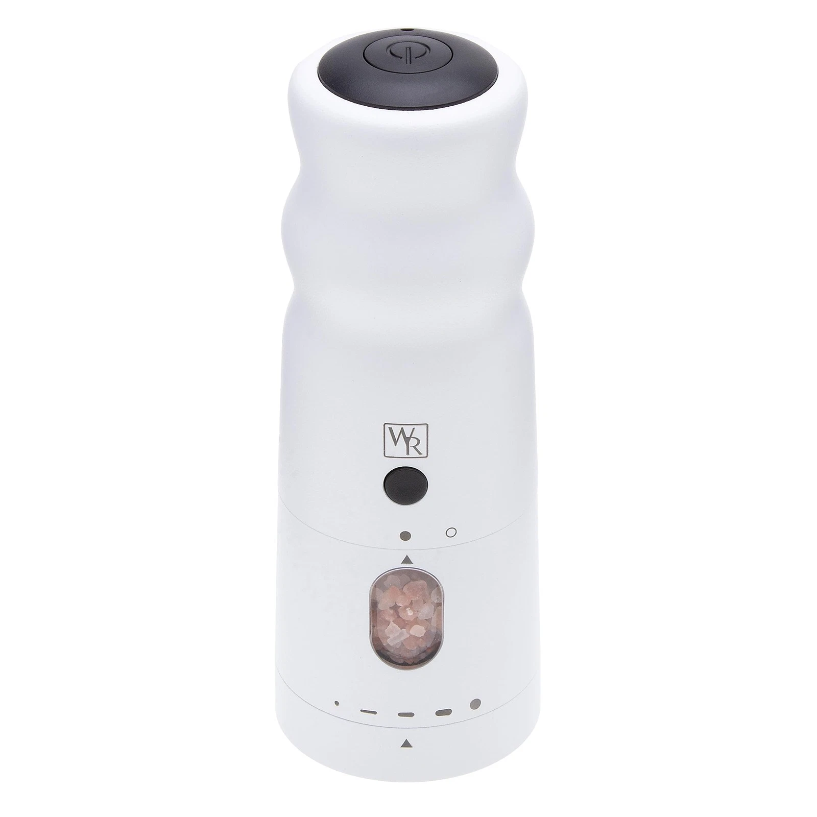 WHITE RAIN Salt Mill with Lights & Adjustable Coarseness, Aluminum Rechargeab...