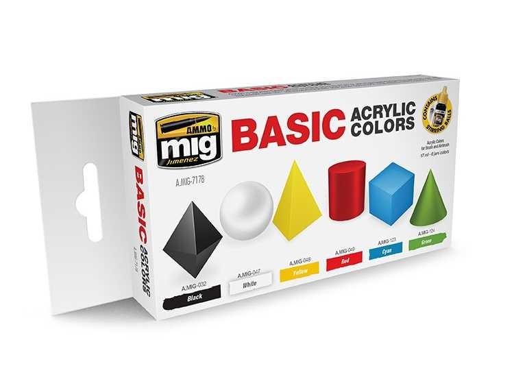 Ammo Mig A.Mig7178 17ml x6 - Basic Acrylic Paint Set