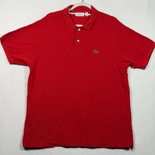 Lacoste Classic Fit Polo Shirt Men s XXL Red Short Sleeve Cotton Crocodile Logo