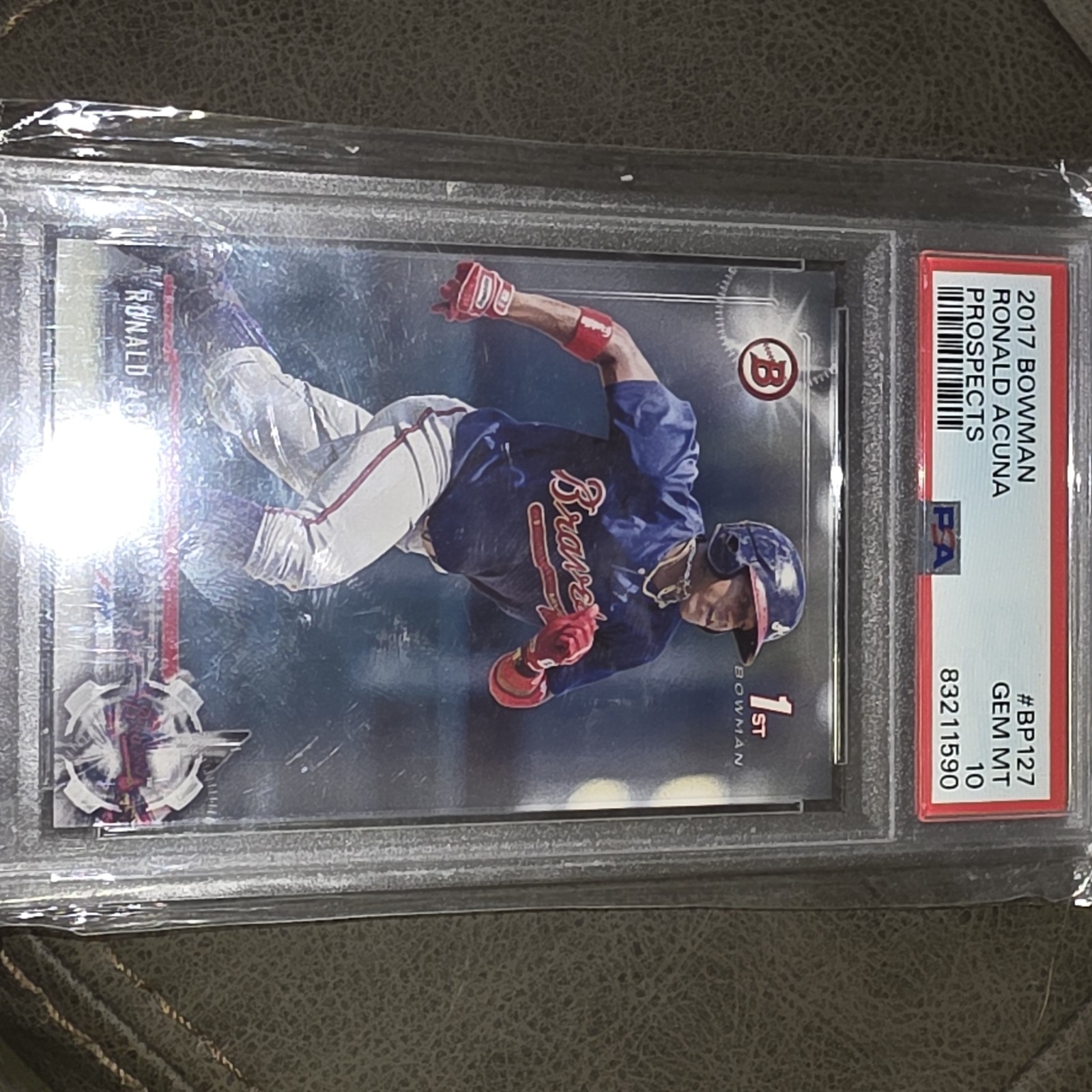 PSA 10 RONALD ACUNA JR. 1st 2017 Bowman Paper Braves Rookie Card RC GEM MINT view 1