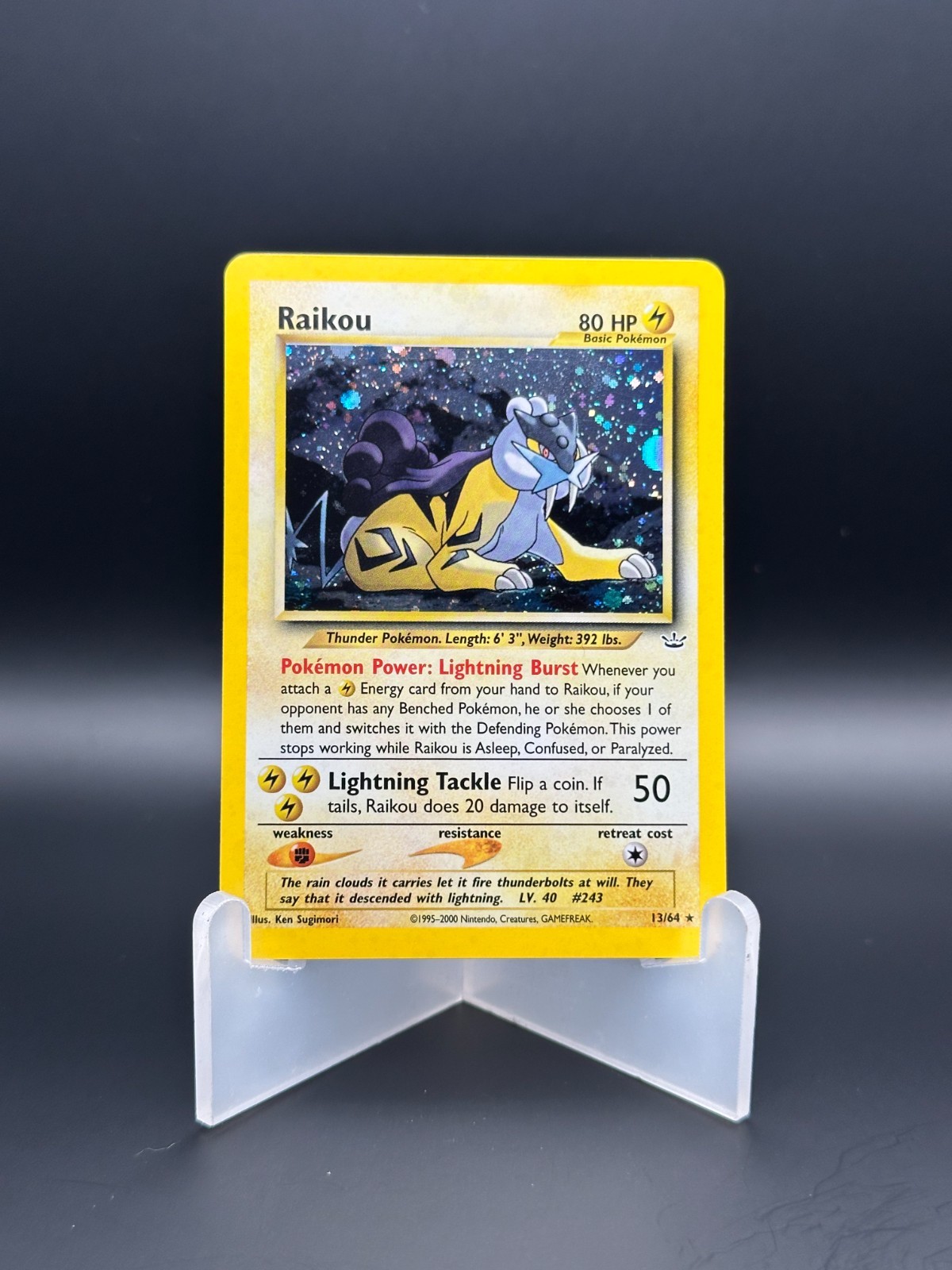 Raikou 13/64 Neo Revelation Holo Pokemon Card Vintage WOTC 2001 NM