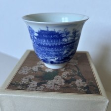 3" Chinese Blue and White Porcelain 100ML Yueyang Tower Scenery Cup NWB 3" Chinese Blue and White Porcelain 100ML Yueyang Tower Scenery Cup NWB - Image 1
