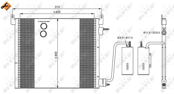 NRF-OE 35741 Condenser, air conditioning for CADILLAC,OPEL,SAAB,VAUXHALL