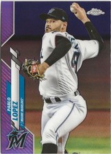 2020 Topps Chrome Pablo Lopez Purple Refractor 211/299 Miami Marlins